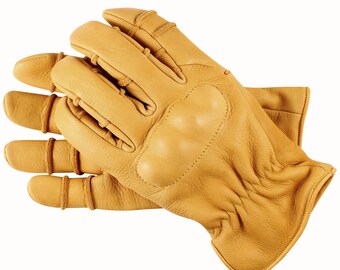 Leather Construction Safety Work Hard Knuckle Gloves for Men