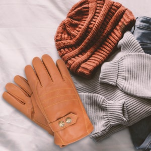Riparo Men's Winter Leather Gloves - Nappa Leather With Fleece Lining