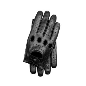 Women's Genuine Touchscreen Leather Full-finger Driving Gloves - Black