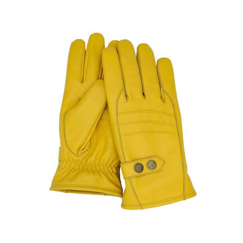 Men/'s Nappa Leather Winter Dress Driving Gloves Camel WoolFleece Lining