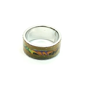 Eye Catching  Colorful Design Stainless Steel  Ring Size 7