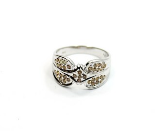 Unique Design Canary Yellow .51 Carat Diamonds Ring in 14K W/G Setting