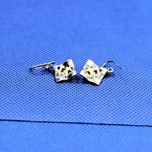 Diamond Lace Style Sterling Silver Hook Earrings