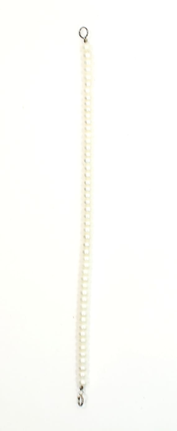 Simple Round Pearl Silver Tone Estate Bracelet - image 2