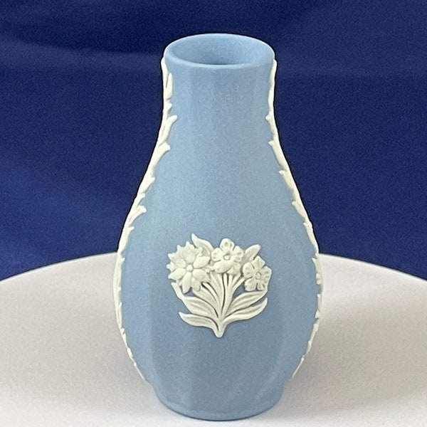Vintage Wedgewood Blue and White Perfume Bottle with Original Box