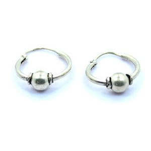 Circle and Loop Sterling Silver Estate Earrings