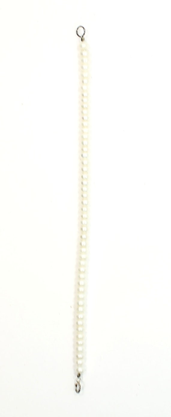 Simple Round Pearl Silver Tone Estate Bracelet - image 1
