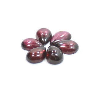 Set of 6 Pear Cut Cabochon Rhodolite Garnet 5.11 Carats