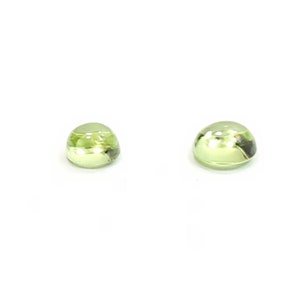 Eye Catching Pair Round Cut .87 Carat Peridot Cabochon