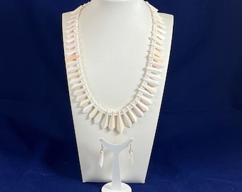 Italian White Quartz Handcrafted Necklace & Earring Set