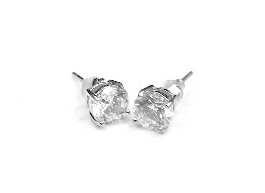 Beautiful Sterling Silver CZ Stud Earrings by GIANI BERNINI Etsy Canada