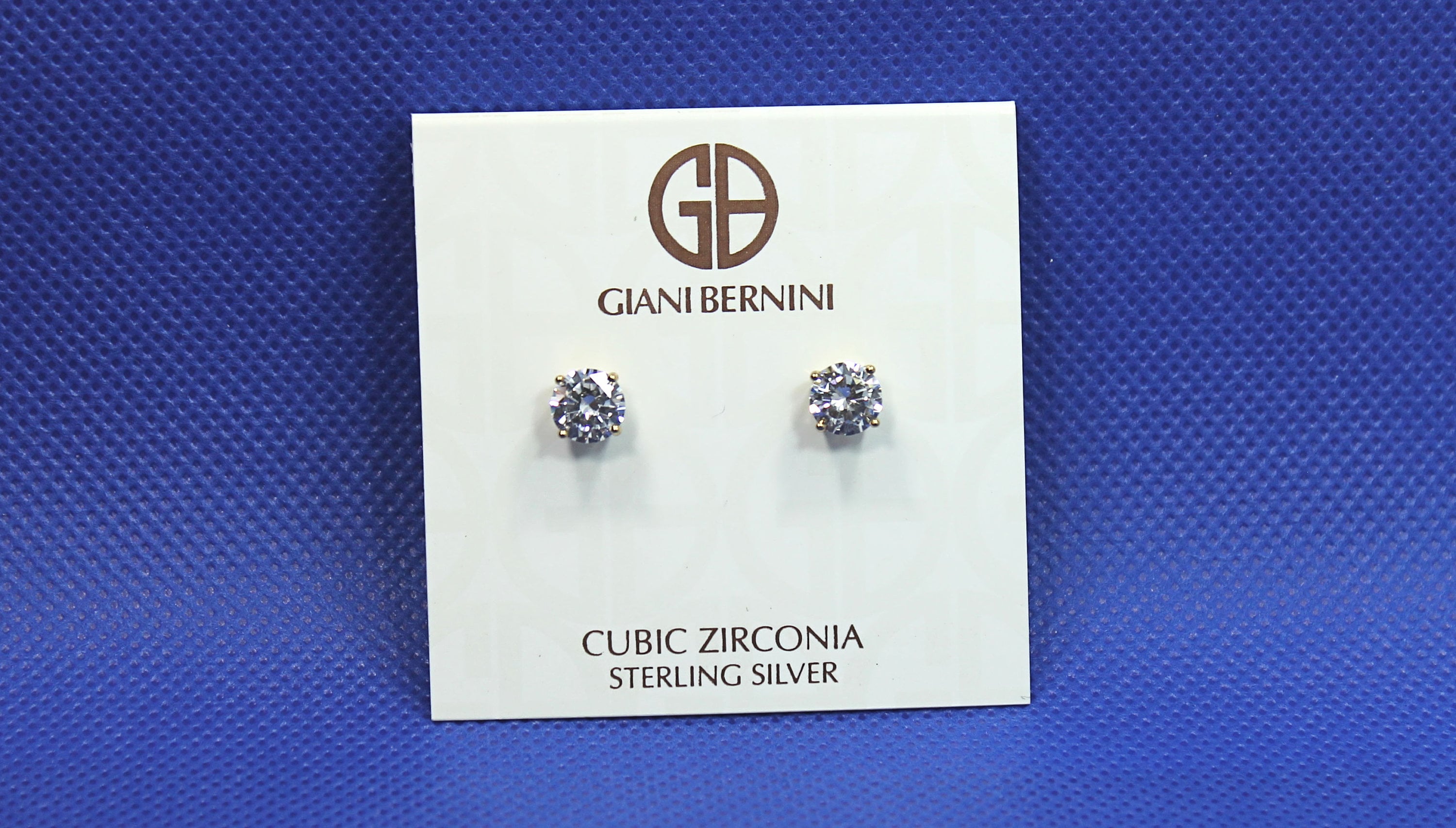 Eye Catching Pair of GIANI BERNINI 18K Y/G Sterling Silver Stud Earrings