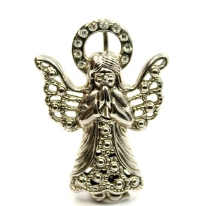 Best Angel Design  Clear Crystal Silver Tone Brooch