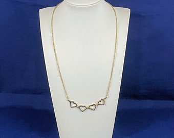 AVON Gold Plated Heart Necklace - Vintage 16 inch
