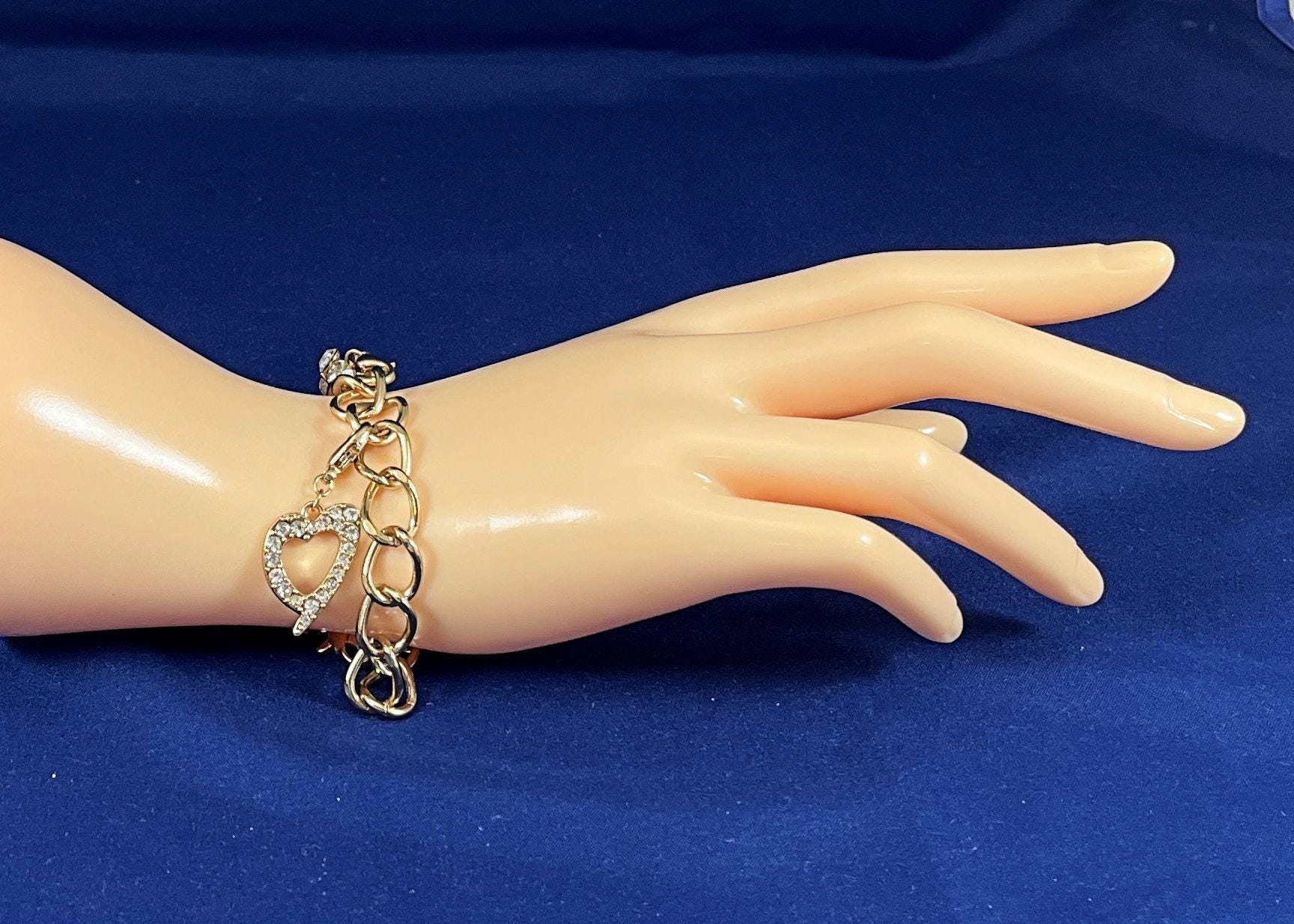 Thalia Sodi Gold Hearts Bling Charm Chain Link Designer Belt NWT Chic Glam Gift Remarkable Gold Tone Cz  main image 2