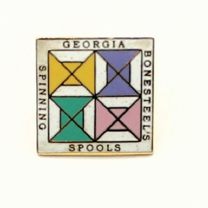 Colourful Georgia Bonesteel's Spinning Spools Lapel Pin (4925)