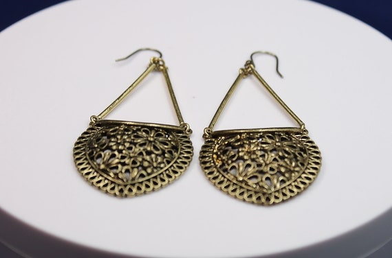 Unique Antique Brass Tone Earrings by LUCKY BRAND 