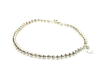 Eye Catching Custom Design Chain with Star Charm Sterling Silver Anklet/Bracelet