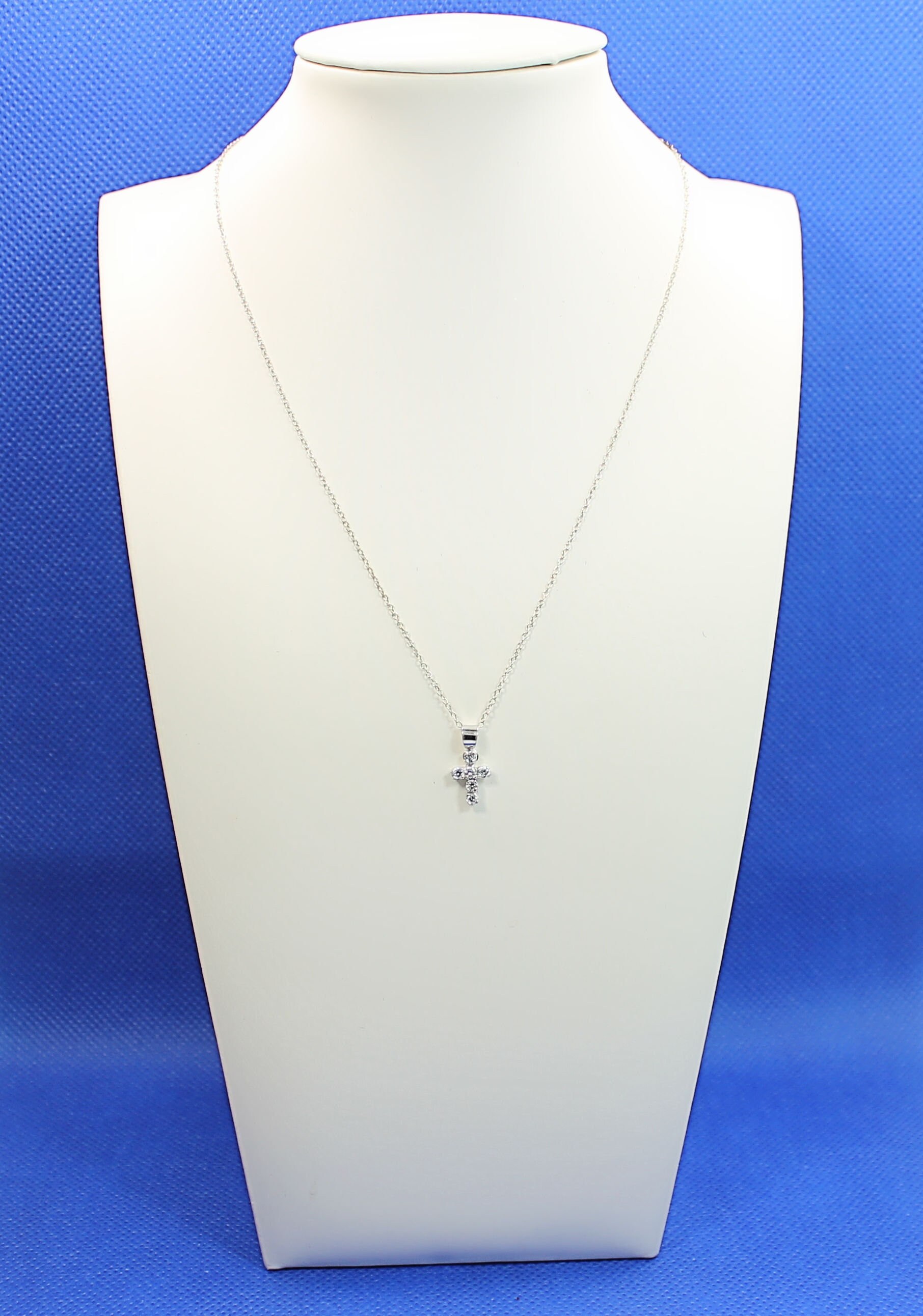 Stylish CZ Cross Design Sterling Silver Necklace - Etsy