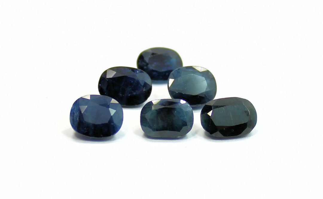 Mixed Lot of 6 Modified Oval Cut Dark Blue 13.62 Carat Sapphire - Etsy