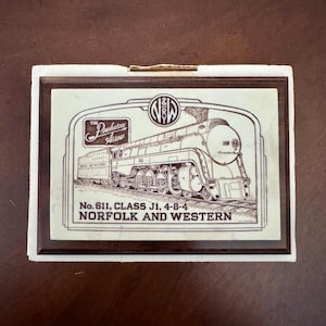 Cultured Marble Etching- The Norfolk & Western Class J, No 611 Steam Locomotive Plaque
