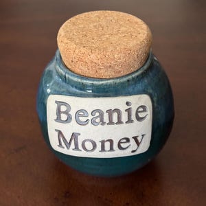 Ceramic “Beanie Money”- Word/ Stash Jar (90’s)