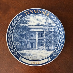 Vintage Collectors Plate- Tennessee, The Hermitage 1972. First Edition- Plate #740