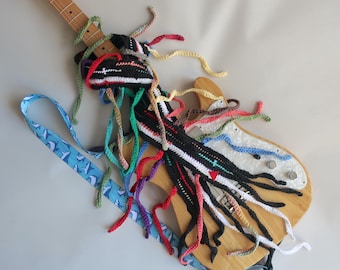 Handmade cotton multi-color scarf. Centipede.