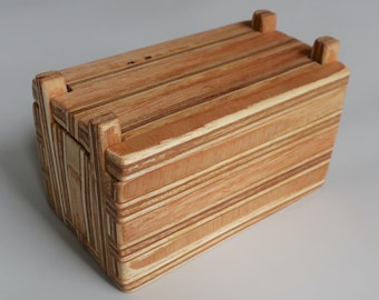 Handmade upcycled plywood box. Box 2.