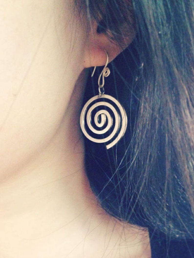 Boho Style earrings Molly/'s Kiss Silver Hoop Earrings Earrings Art deco Hoops