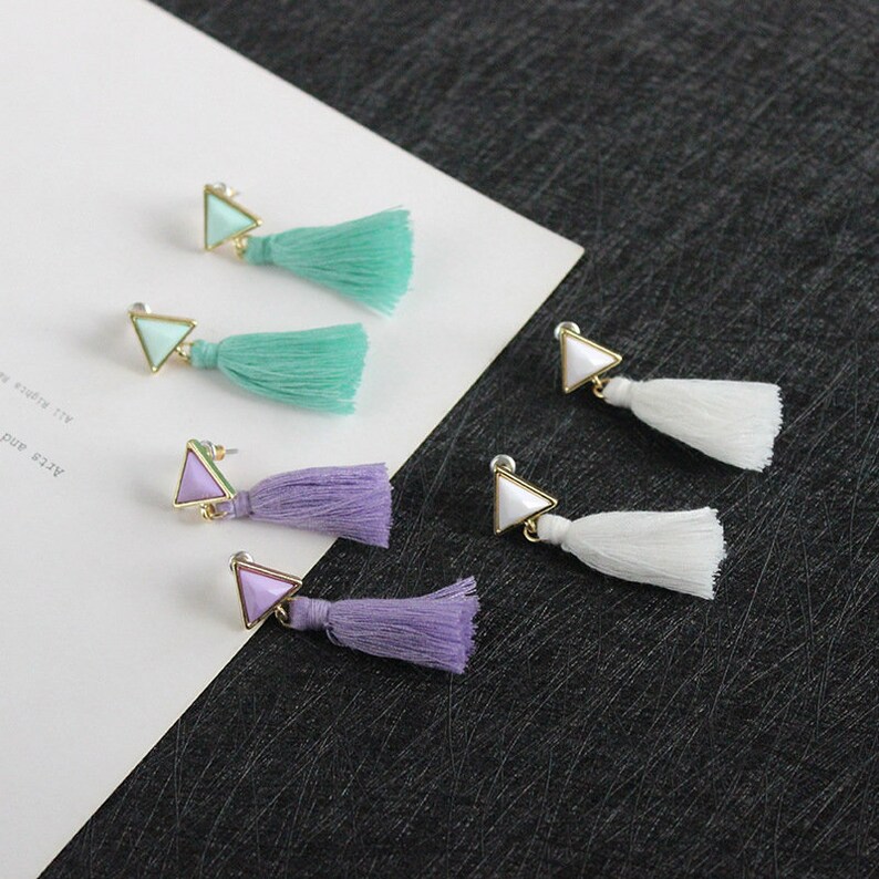 Molly/'s Kiss Green Earrings with Tassel