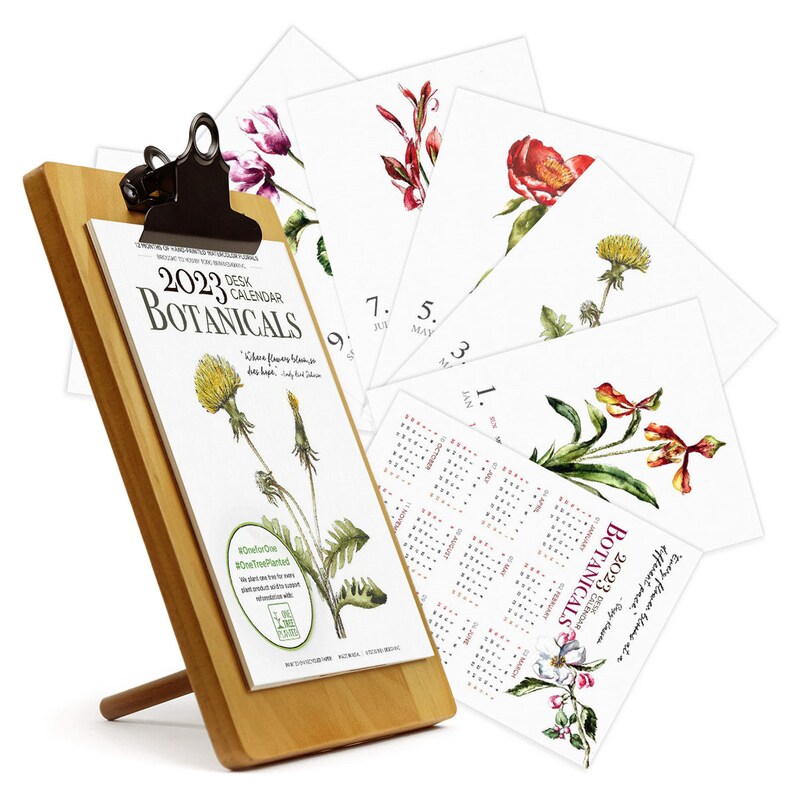 2023 Monthly Botanical Desk Calendar 5x7 Watercolor Flowers Etsy