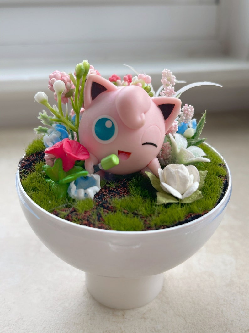 Jigglypuff singing Pokemon Clear Pokeball Terrarium Etsy