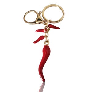 Cornicello, Red Italian Horn,  Made in Italy, Pendant Style Keychain, Lucky Charm, Small Horn Charm keychain