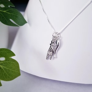 Mano Cornuto, Italian Horned Hand & Cornicello, Lucky Horn Charmed on a 16&quot; Sterling Silver Necklace