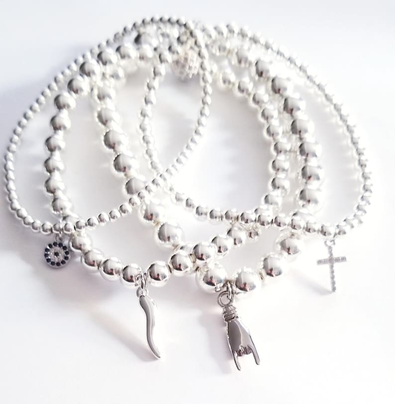 Bracelets Mano Cornuto, Cornicello, corne de la chance, croix, hématite de Malocchio image 4