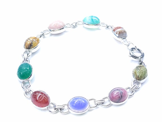 Beautiful Sketched Rocks Sterling Silver Bracelet… - image 2