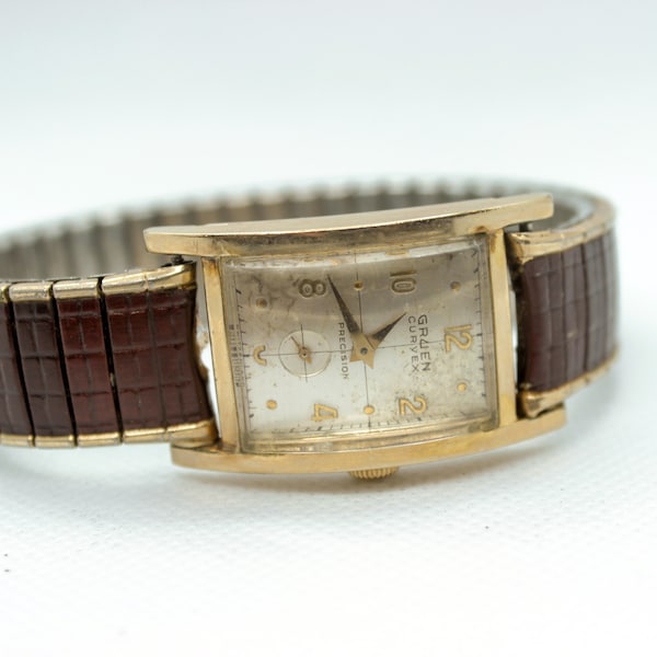 Gruen Curvex Precision 10k GF Vintage Men's Watch - good working cond