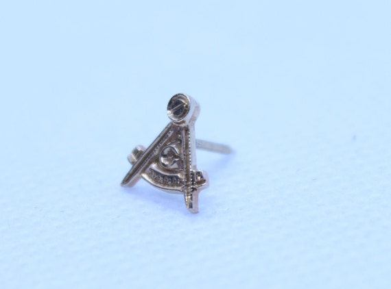 Minimalist 14K Solid Yellow Gold FreeMasonry Lape… - image 2