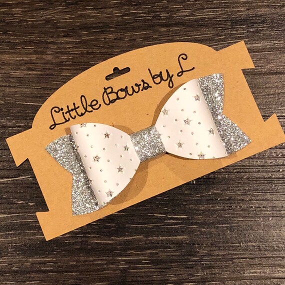 Glitter Stars Hair bow Headband Clip