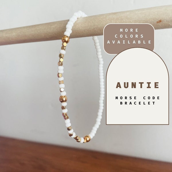 Auntie Bracelet. Aunt and Niece Morse Code Bracelet. Dainty Handmade Bracelet. Friendship Bracelet. Hidden Message Bracelet.  New Aunt Gift