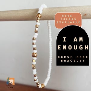 I am Enough Bracelet Morse Code Bracelet Motivational Gift for Friend You are Enough Affirmation Hidden Message Bracelet Mindfulness Gift