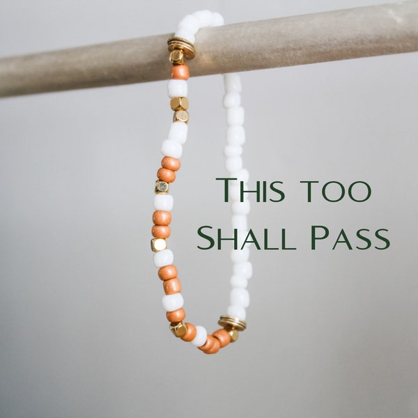 This Too Shall Pass Bracelet. Gold Morse Code Jewelry. Grief Jewelry