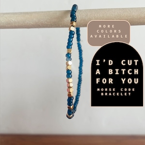 I&#39;d Cut a Bitch For You Morse Code Bracelet. Dainty Handmade Bracelet. Funny Friendship Bracelet Gift for Bestie. Hidden Message Bracelet.