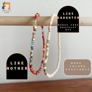 Mother Daughter Bracelets. Like Mother, Like Daughter Morse Code Bracelet Set. Hidden Message Bracelets. Mother&#39;s Day Matching Bracelets