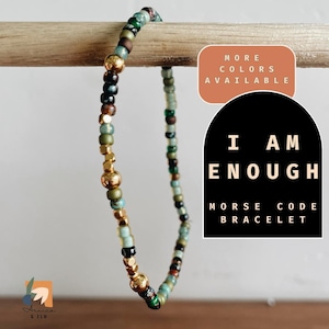 I am Enough Bracelet Morse Code Bracelet Motivational Gift for Friend You are Enough Affirmation Hidden Message Bracelet Mindfulness Gift