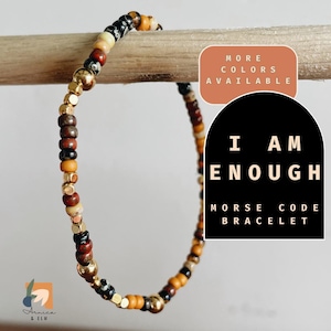 I am Enough Bracelet Morse Code Bracelet Motivational Gift for Friend You are Enough Affirmation Hidden Message Bracelet Mindfulness Gift