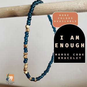 I am Enough Bracelet Morse Code Bracelet Motivational Gift for Friend You are Enough Affirmation Hidden Message Bracelet Mindfulness Gift