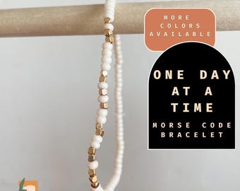 Sobriety Morse Code Bracelet Recovery Jewelry AA Bracelet 1 Year Sober Gift Alcoholics Anonymous Sobriety Jewelry 12 Steps of Recovery