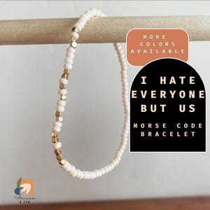 Funny Gift for Coworker I Hate Everyone But Us Morse Code Bracelet Dainty Handmade Bracelet Funny Friendship Bracelet Gift for Best Friend
